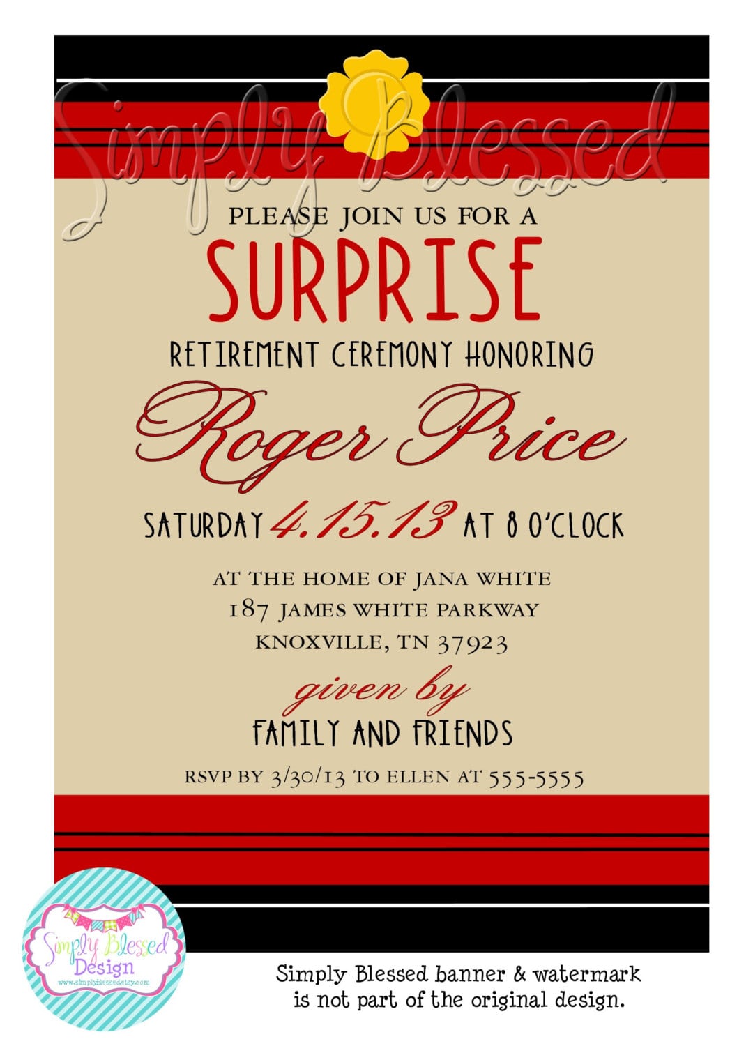 Surprise Firefighter Retirement Party Invitation