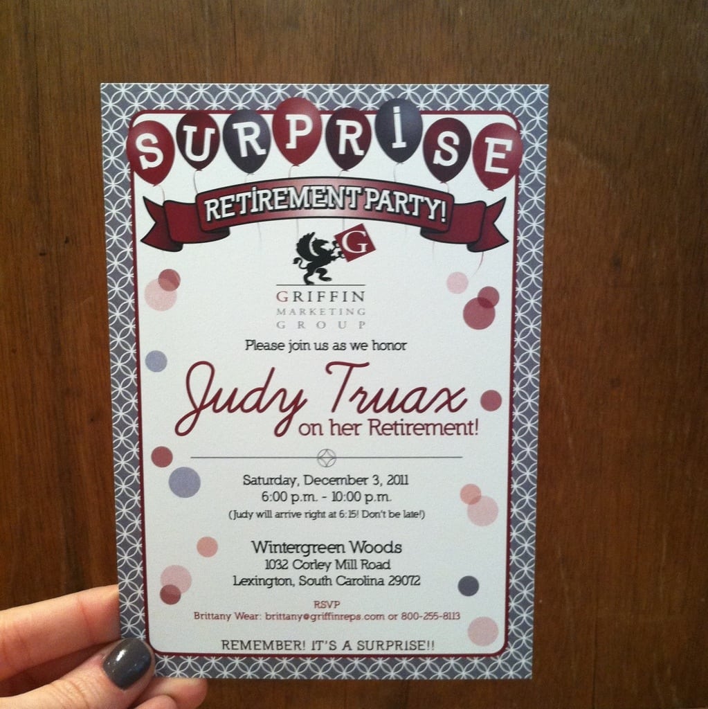 Surprise Retirement Party Invitations