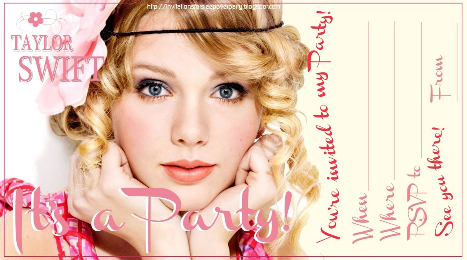 Taylor Swift Party Invitation Free To Print And Customise Within
