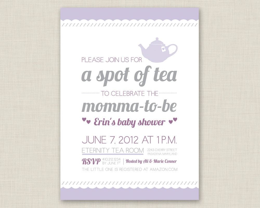 Tea Party Baby Shower Invitations
