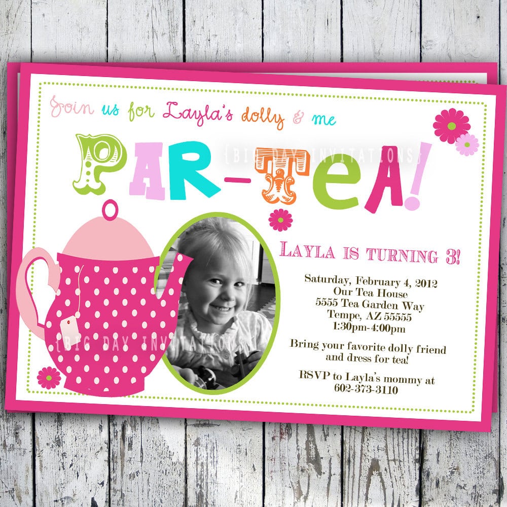 Tea Party Birthday Invitations