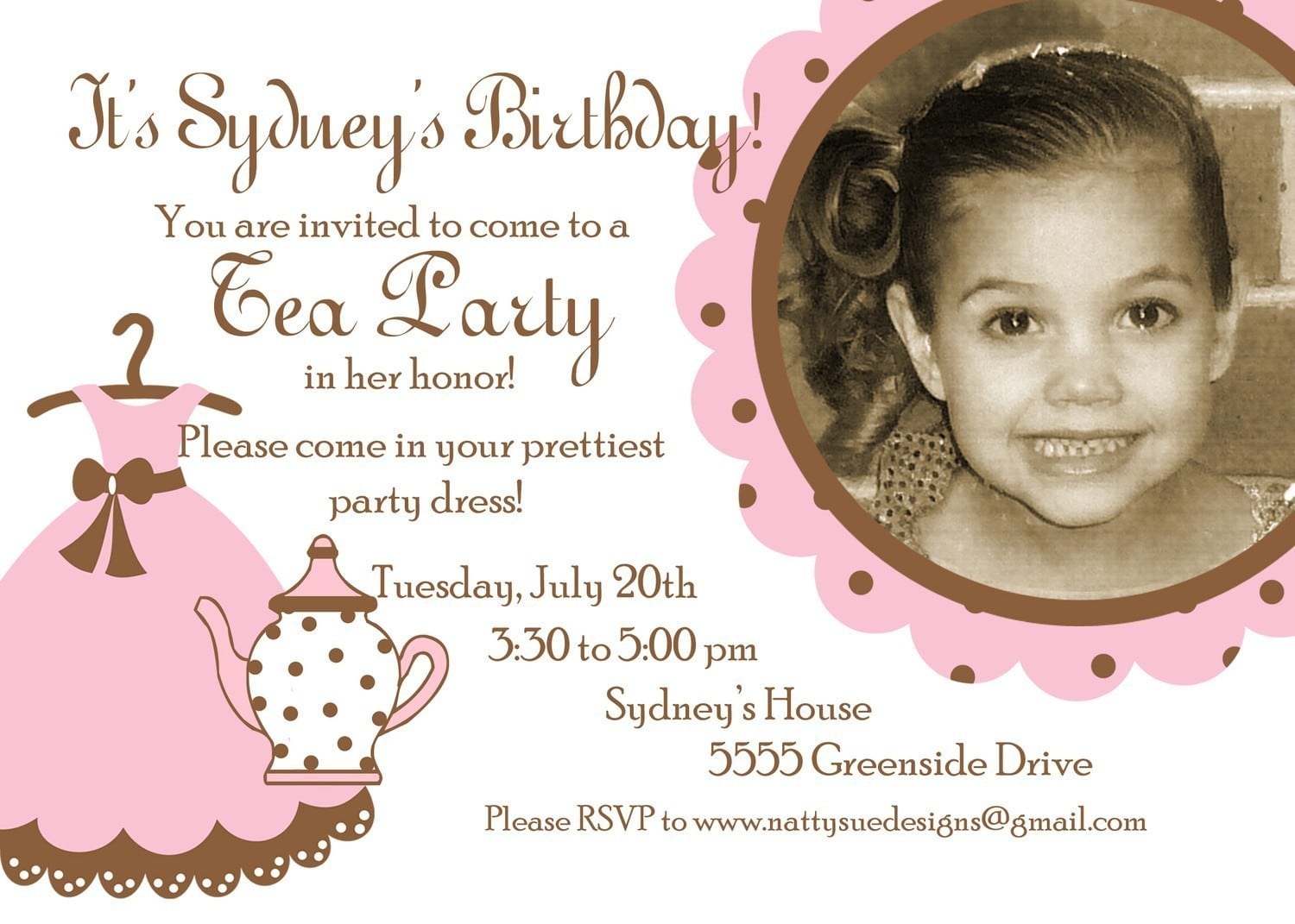 Tea Party Birthday Invitations