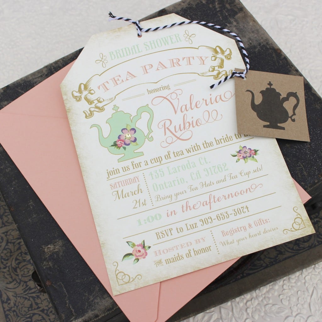 Tea Party Bridal Shower Invitations