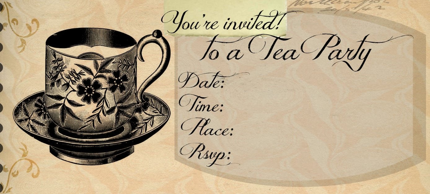 Tea Party Invitations Templates Free  Tea  Printable & Free