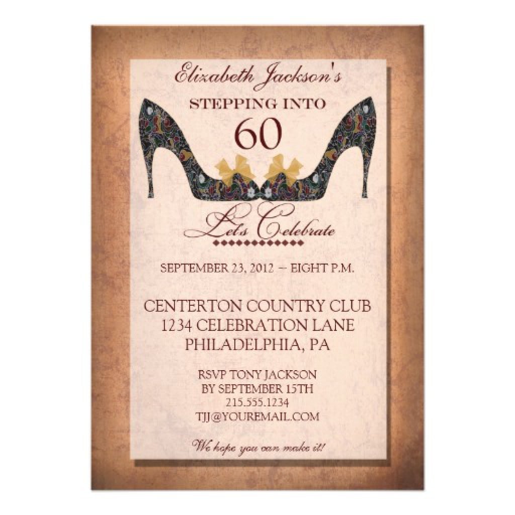 Templates For 60th Birthday Party Invitations