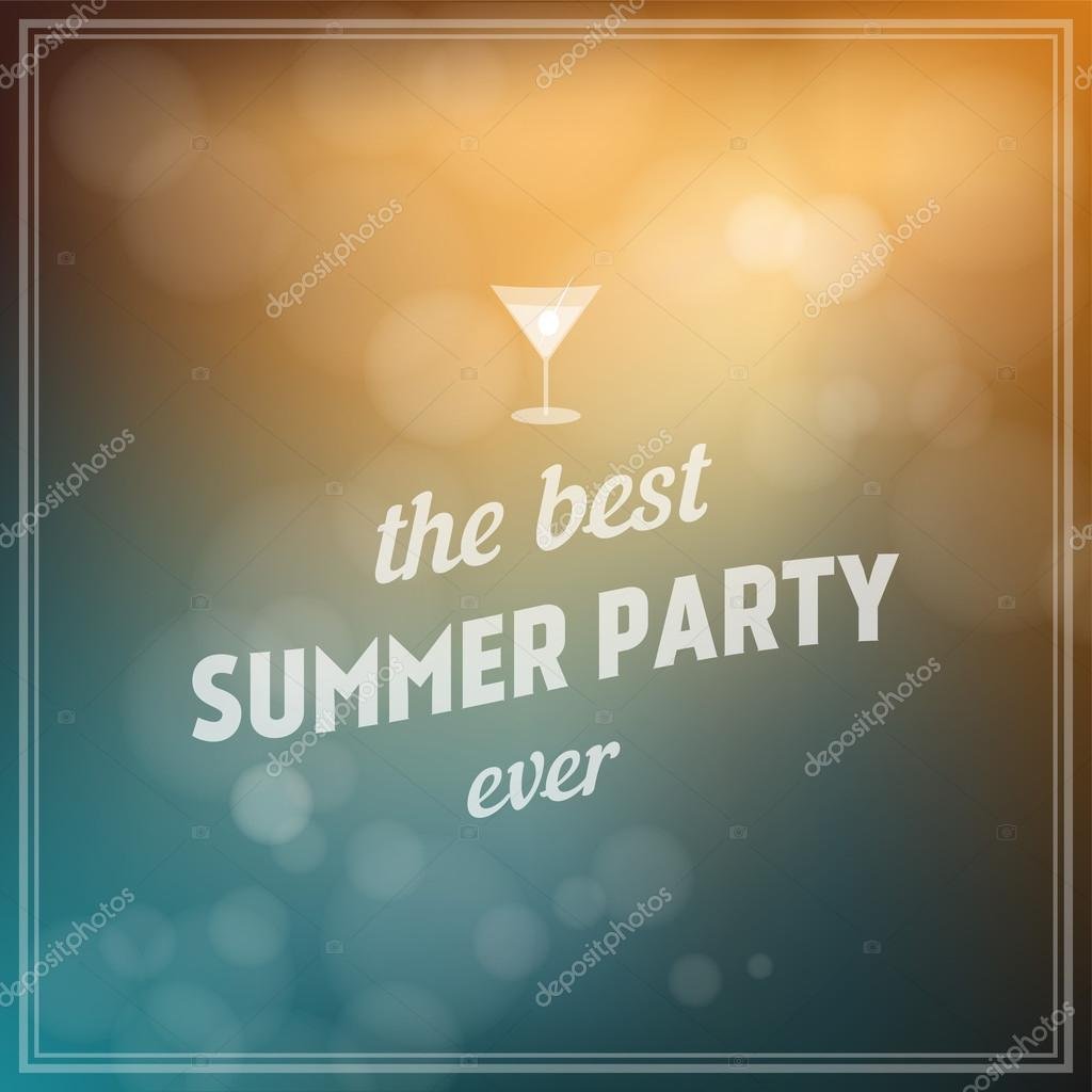 The Best Summer Party Invitation On The Blured Background With