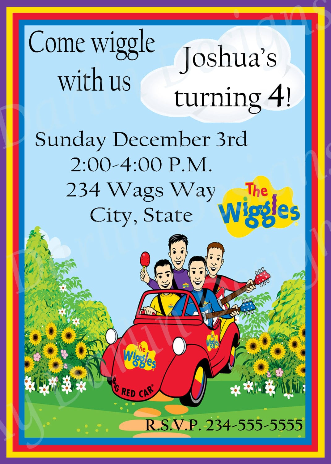 The Wiggles Digital Invitation By Mydarlindesigns On Etsy, $6 00