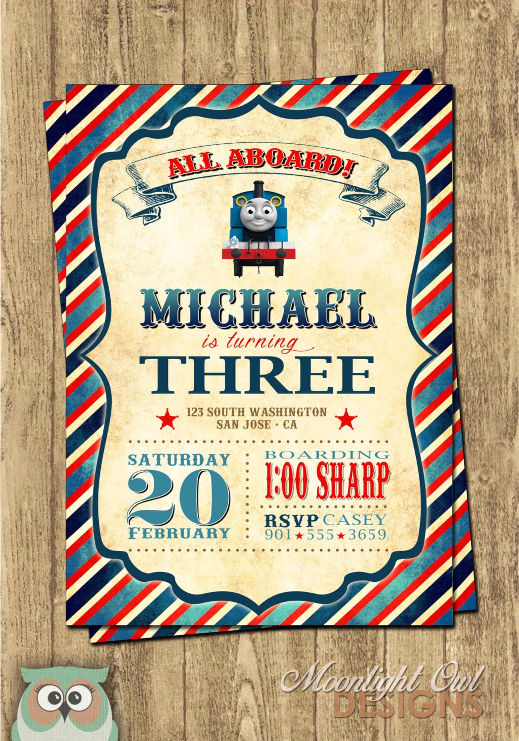 Thomas The Train Birthday Party Invitations