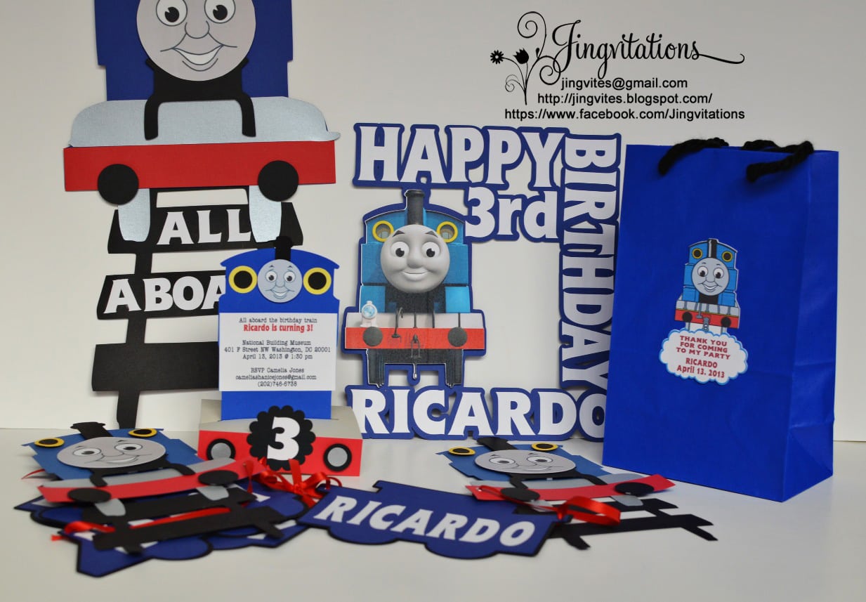 Thomas The Train Birthday Party Invitations, Goody Bags, Banner