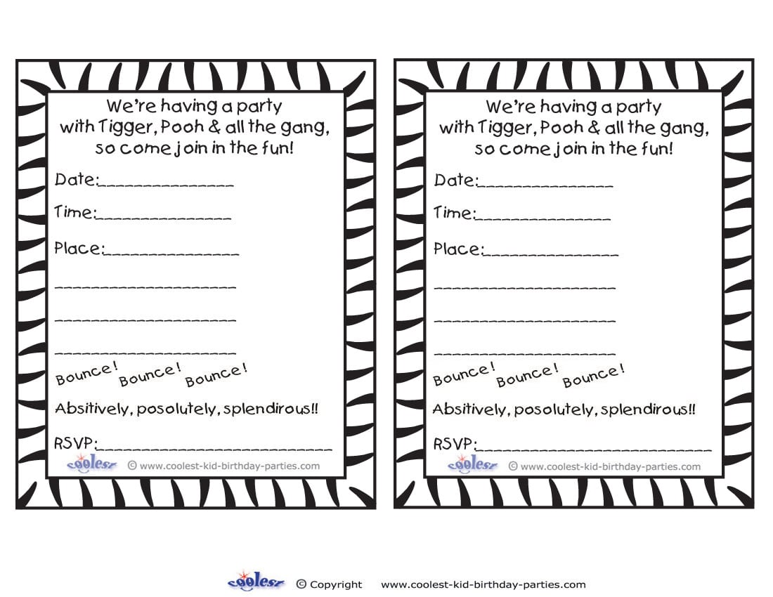 Tigger Party Invitations
