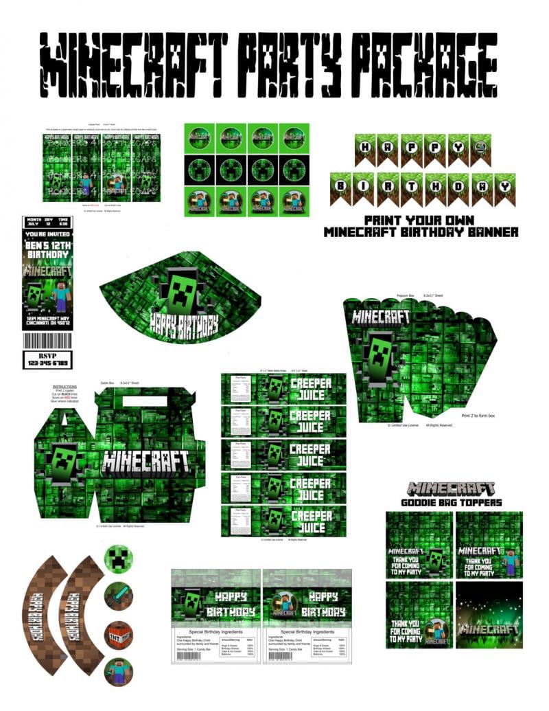 Tips Easy To Create Minecraft Party Invitations Free Templates