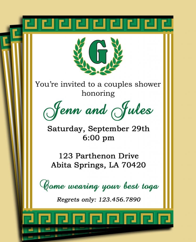 Toga Party Invitation Wording Design 2017  Greeting  Toga Party