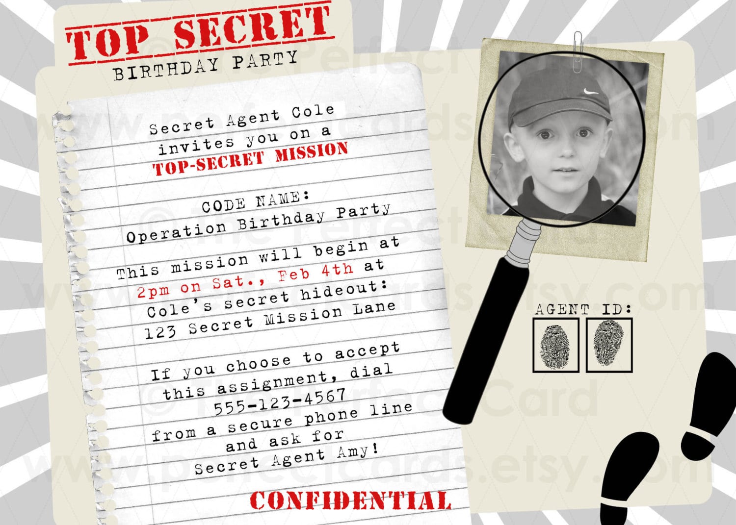 Top Secret Spy Birthday Party Invitation  $16 00, Via Etsy
