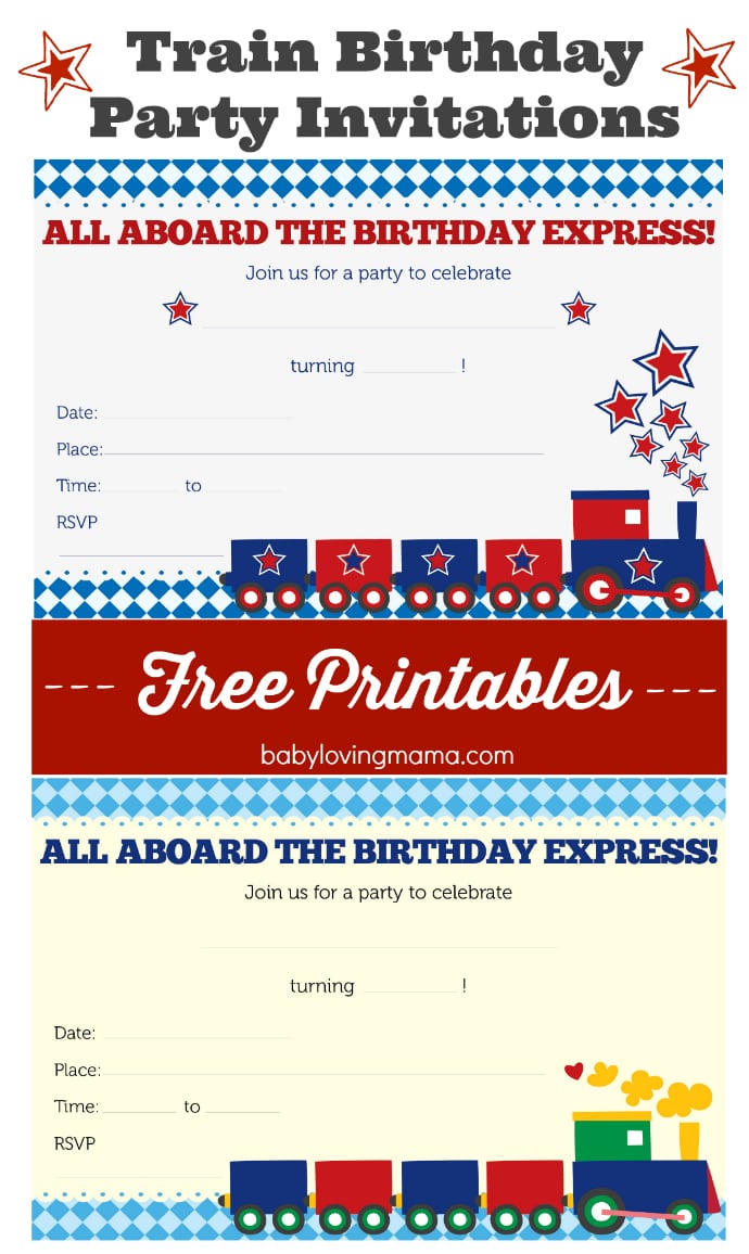 Train Birthday Party Invitations  Free Printables