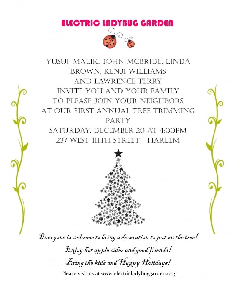 Tree Trimming Party Invitation John Author At Electric Ladybug