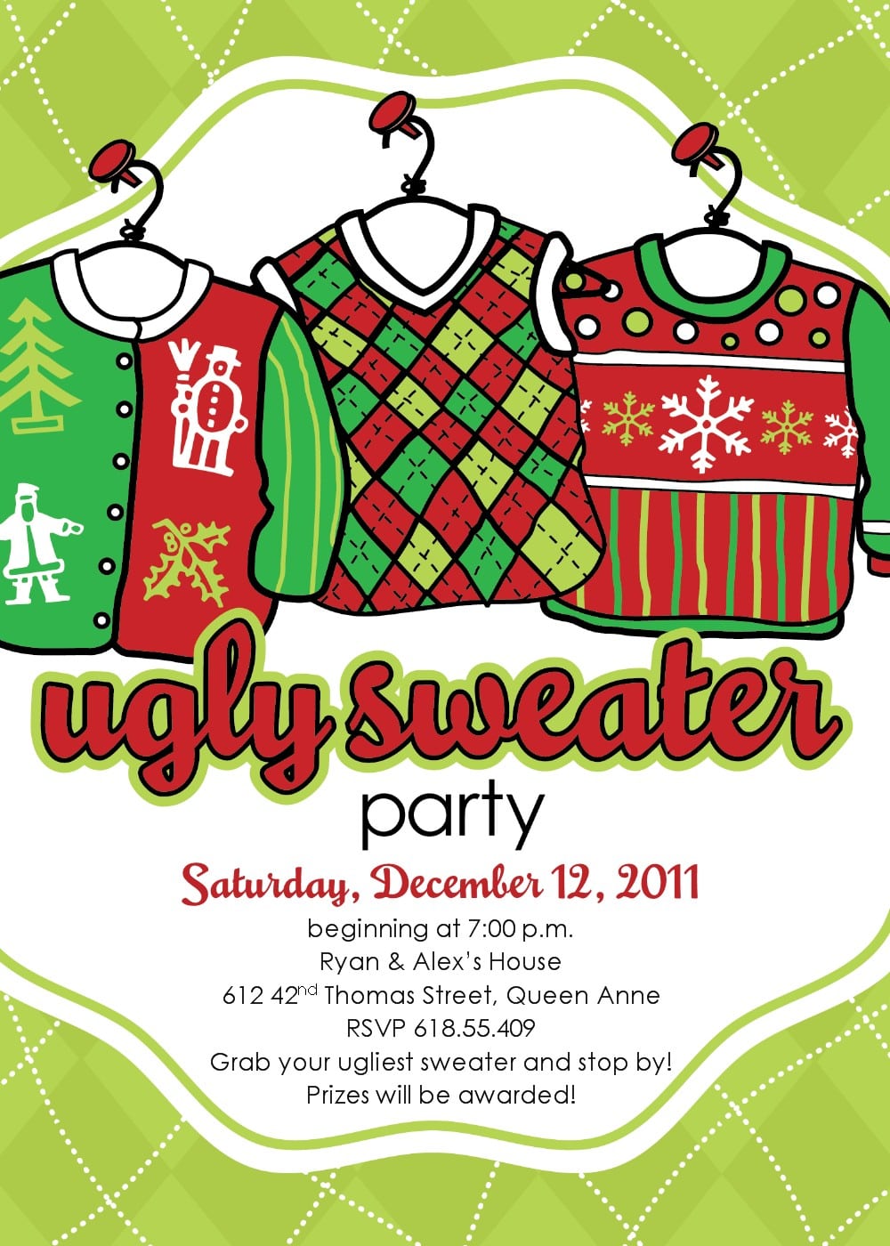 Ugly Sweater Christmas Party Invitations Template New Ugly Sweater