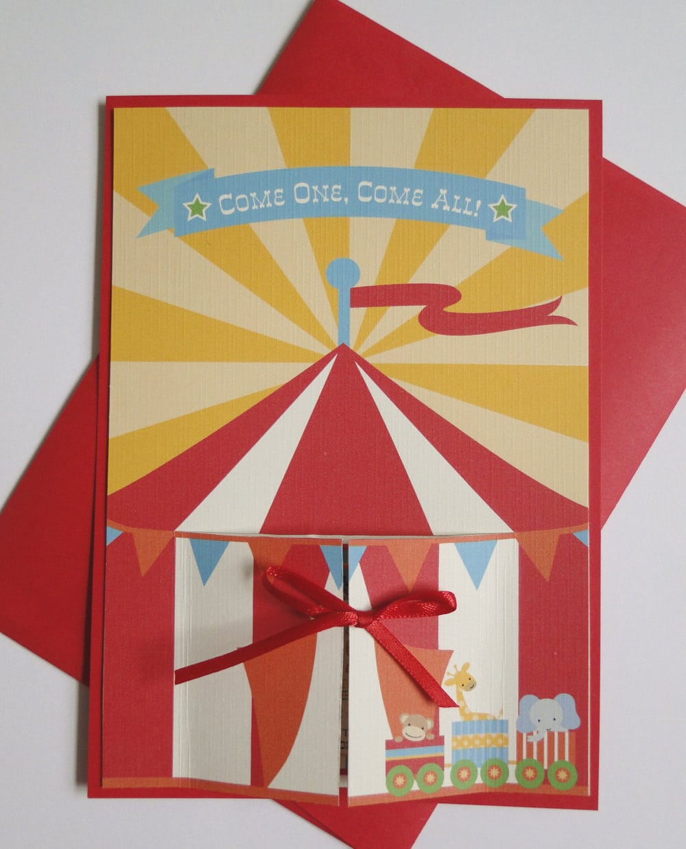 Under The Big Top 3d Circus Birthday Party Invitations