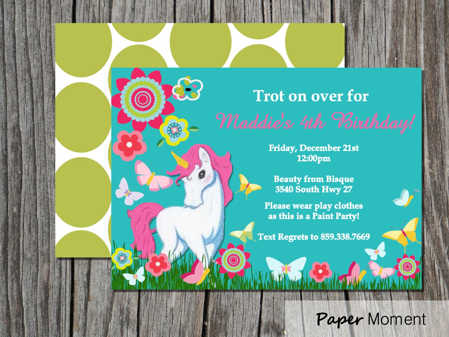 Unicorn Party Invitation Cheap