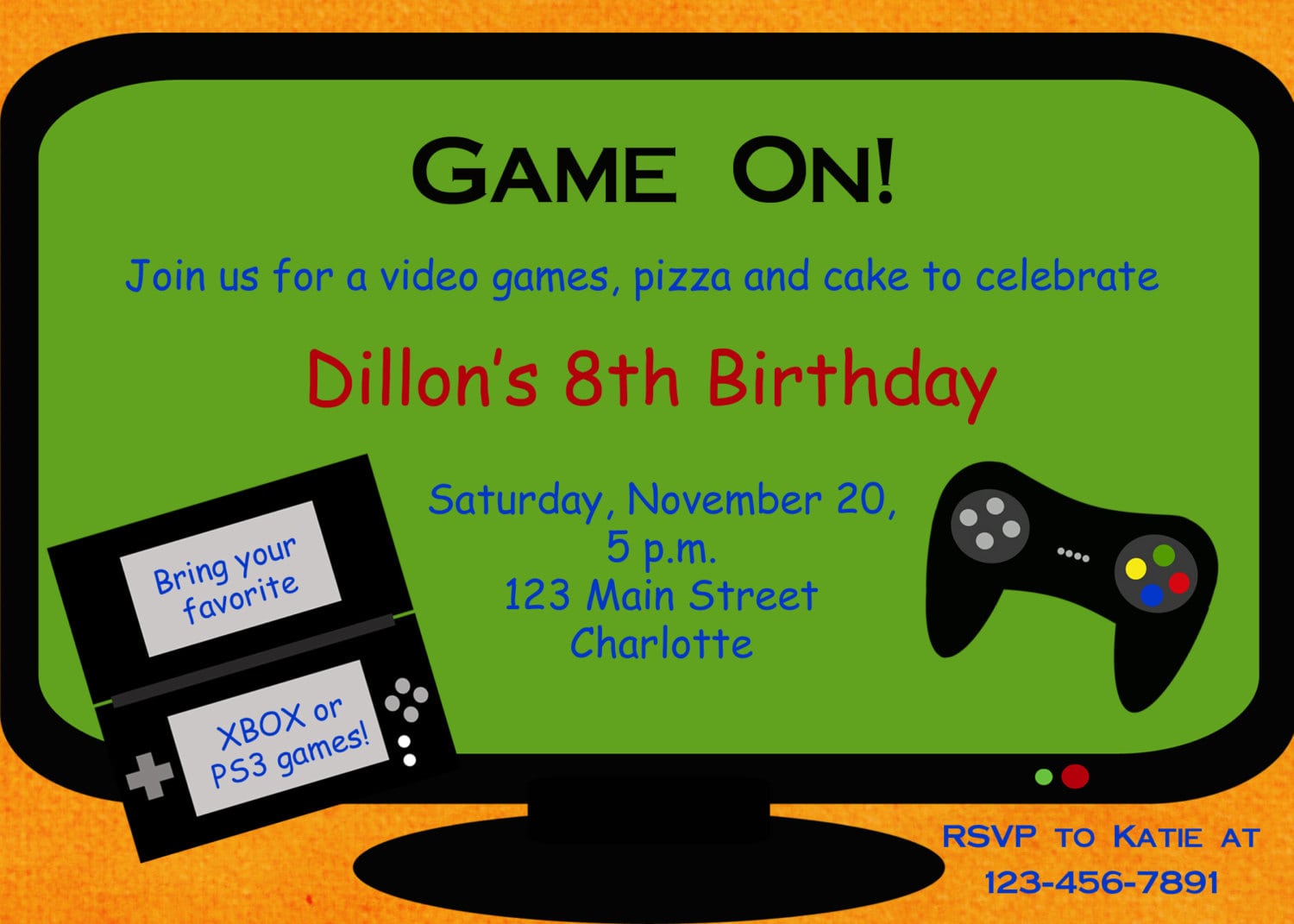 Video Game Party Invitation Template Free