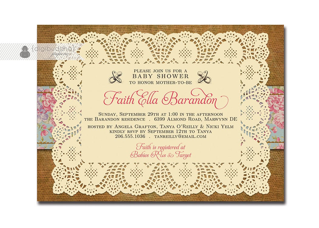 Vintage Baby Shower Invitation Templates