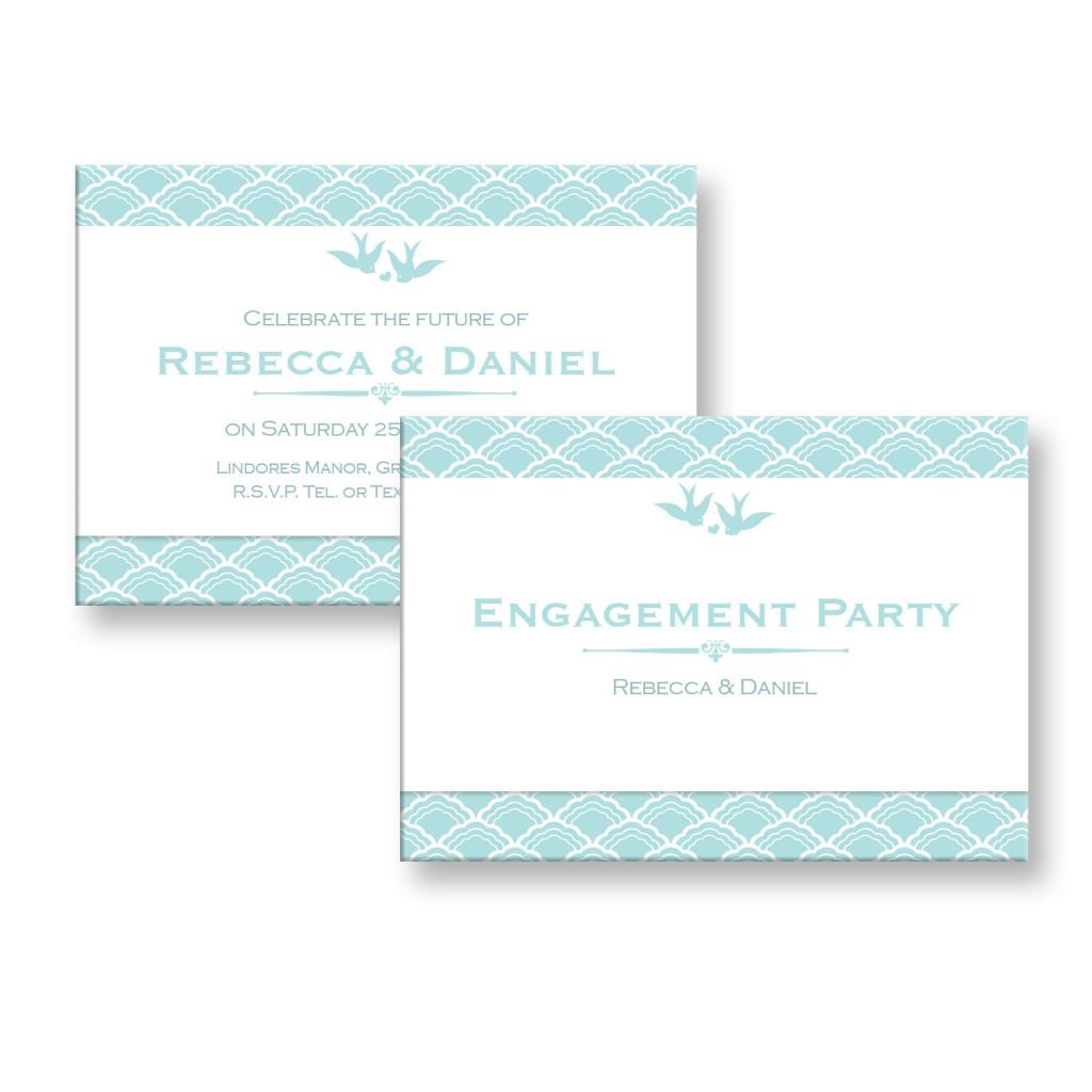 Vintage Elegant Personalised Engagement Party Invitations Pack 10