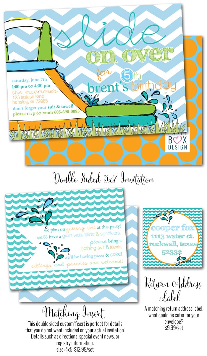Water Slide Party Invitations From Party Box Design, Fantastically