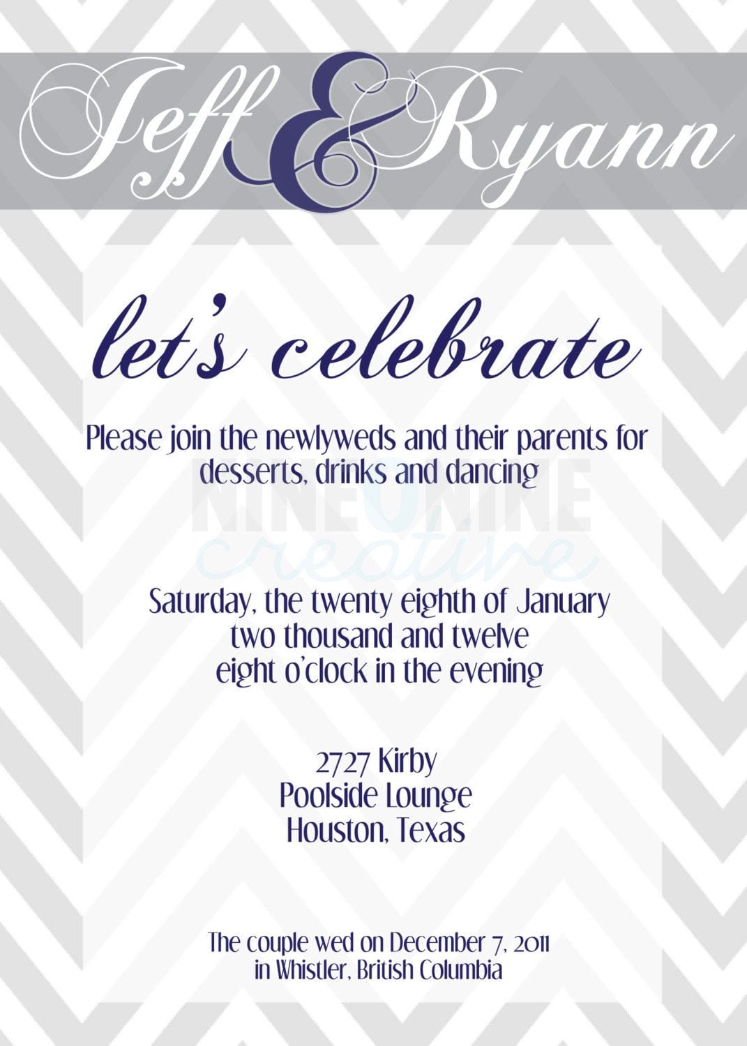 Wedding Reception Party Invite Wording