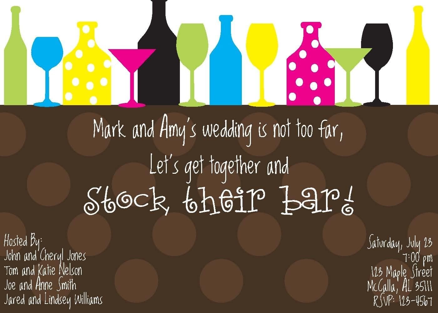 Wedding Talk  Stock The Bar Party!