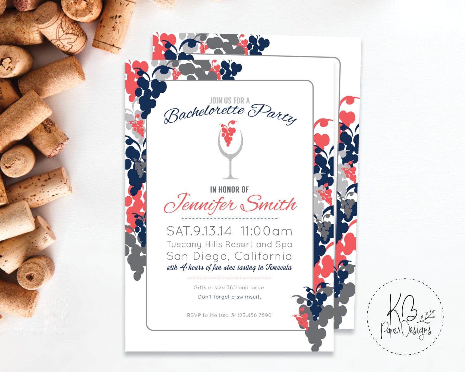 Wine Bachelorette Party Invitation Wine Tasting Invite