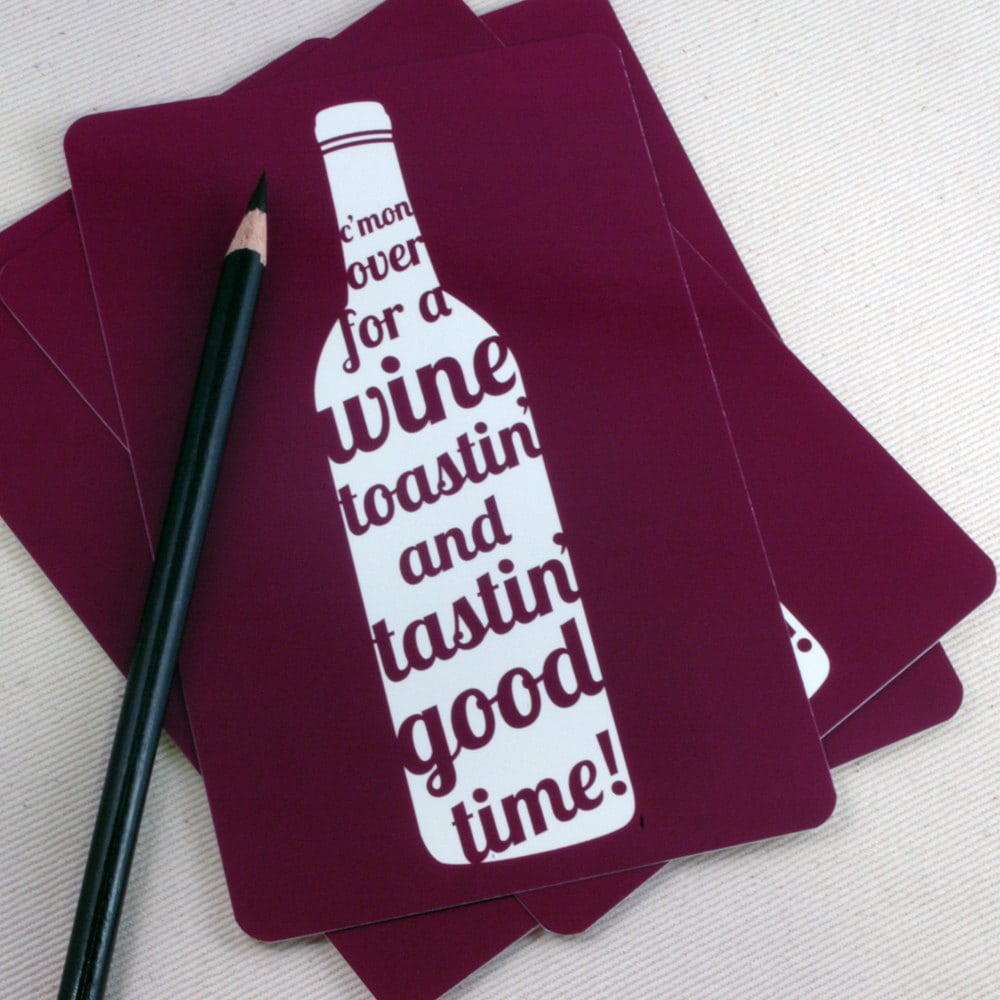Wine Tasting Invitations Postcard Invites Hostess Gift