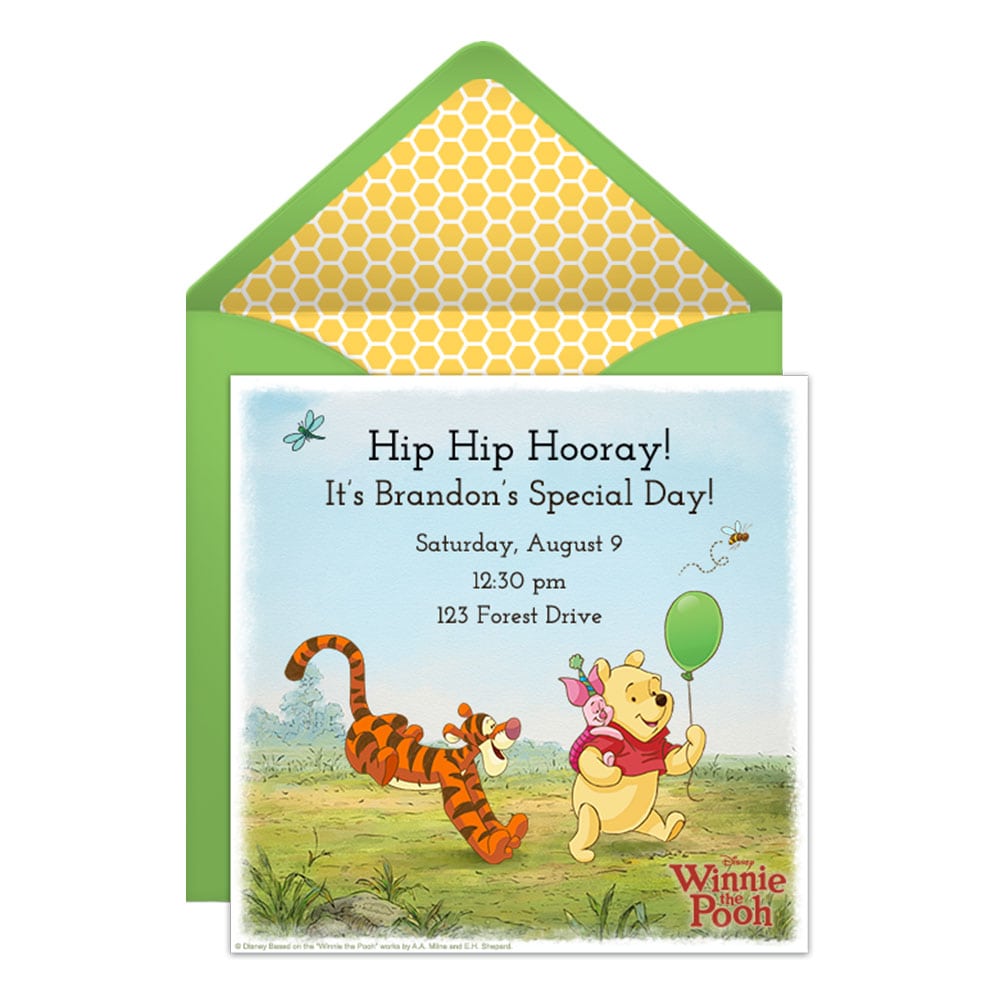 Winnie The Pooh Party Online Invitation