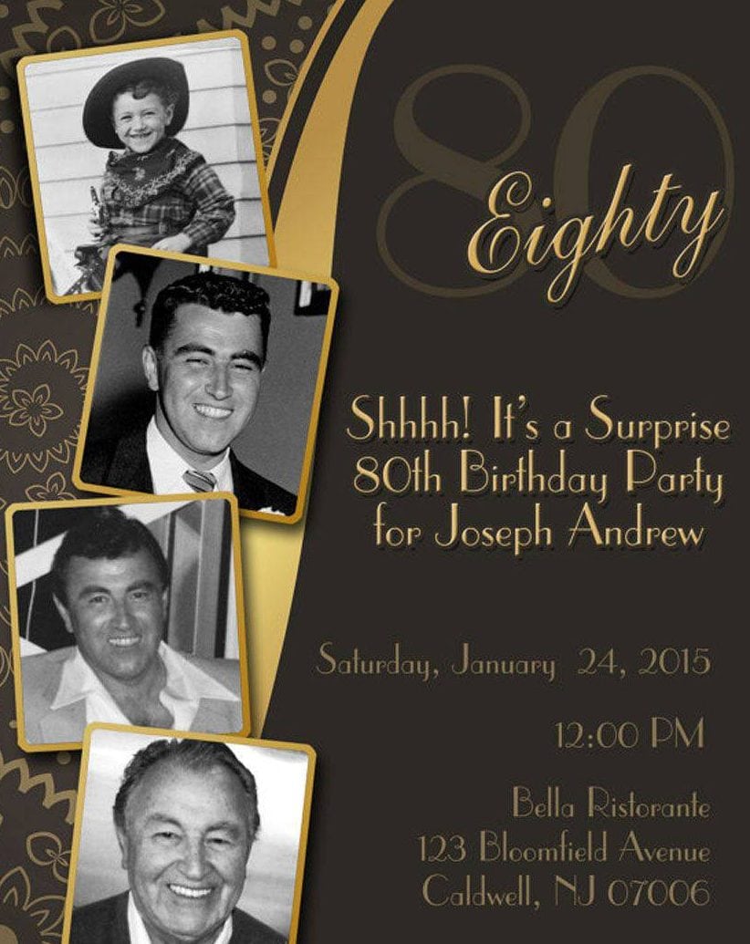 10+ Sample Images 80th Birthday Party Invitations Templates For