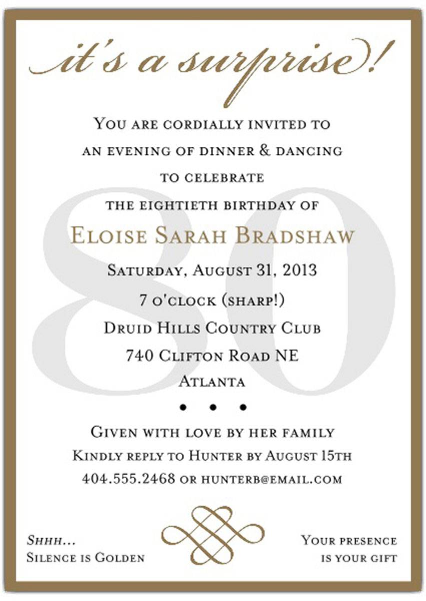 10+ Sample Images 80th Birthday Party Invitations Templates For