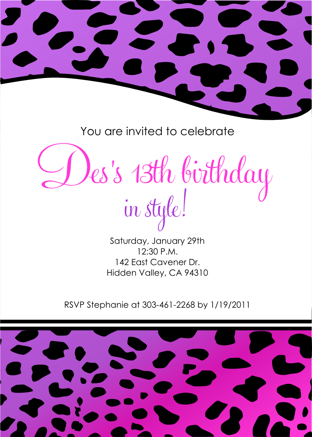 13th Birthday Invitations Templates Free