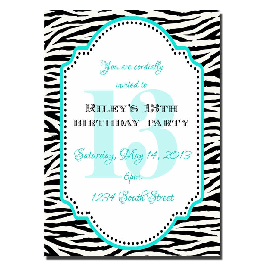 13th Birthday Party Invitation