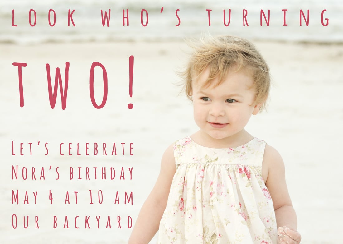 2 Year Old Birthday Party Invitation Wording