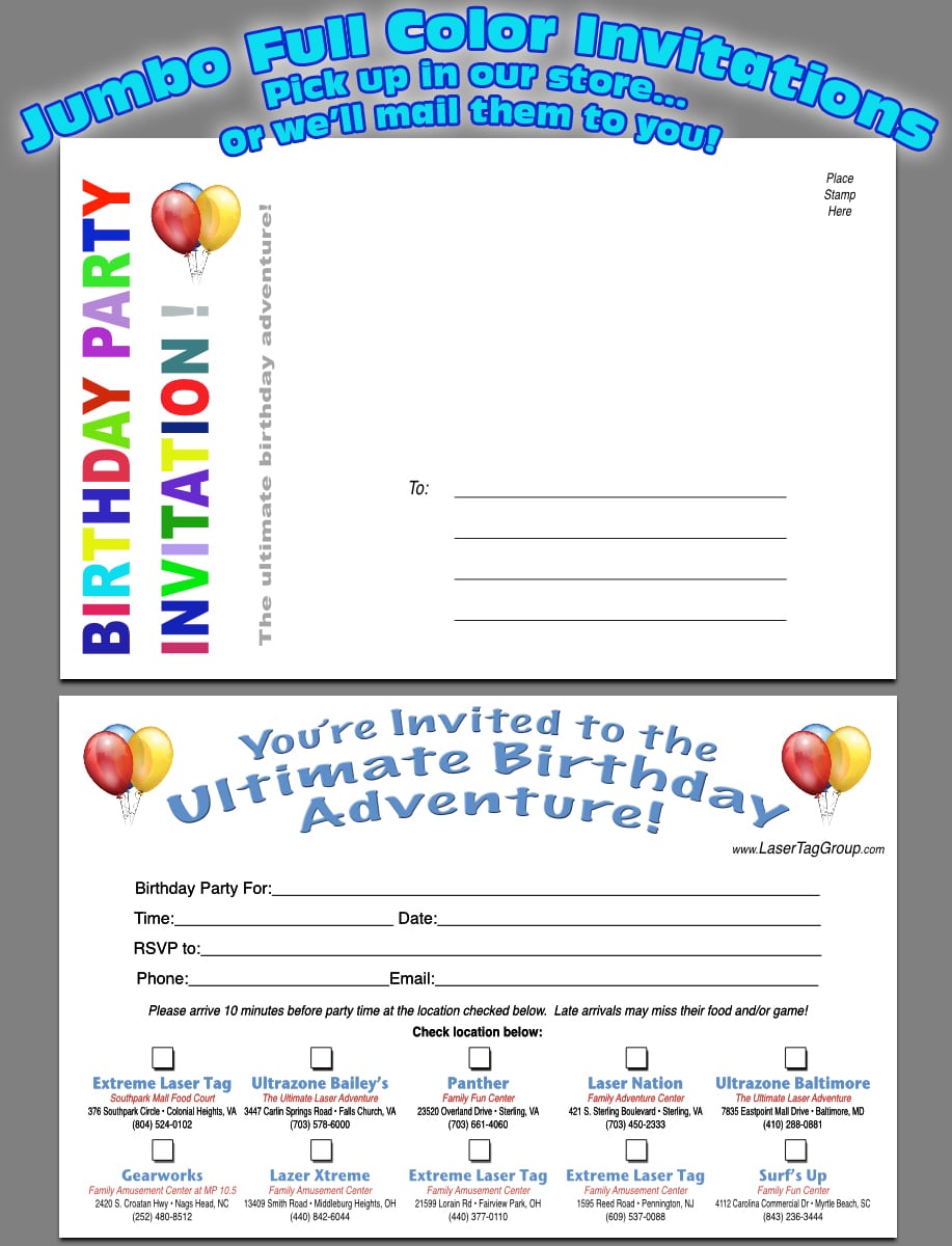 4 Beautiful Laser Tag Birthday Invitations Free