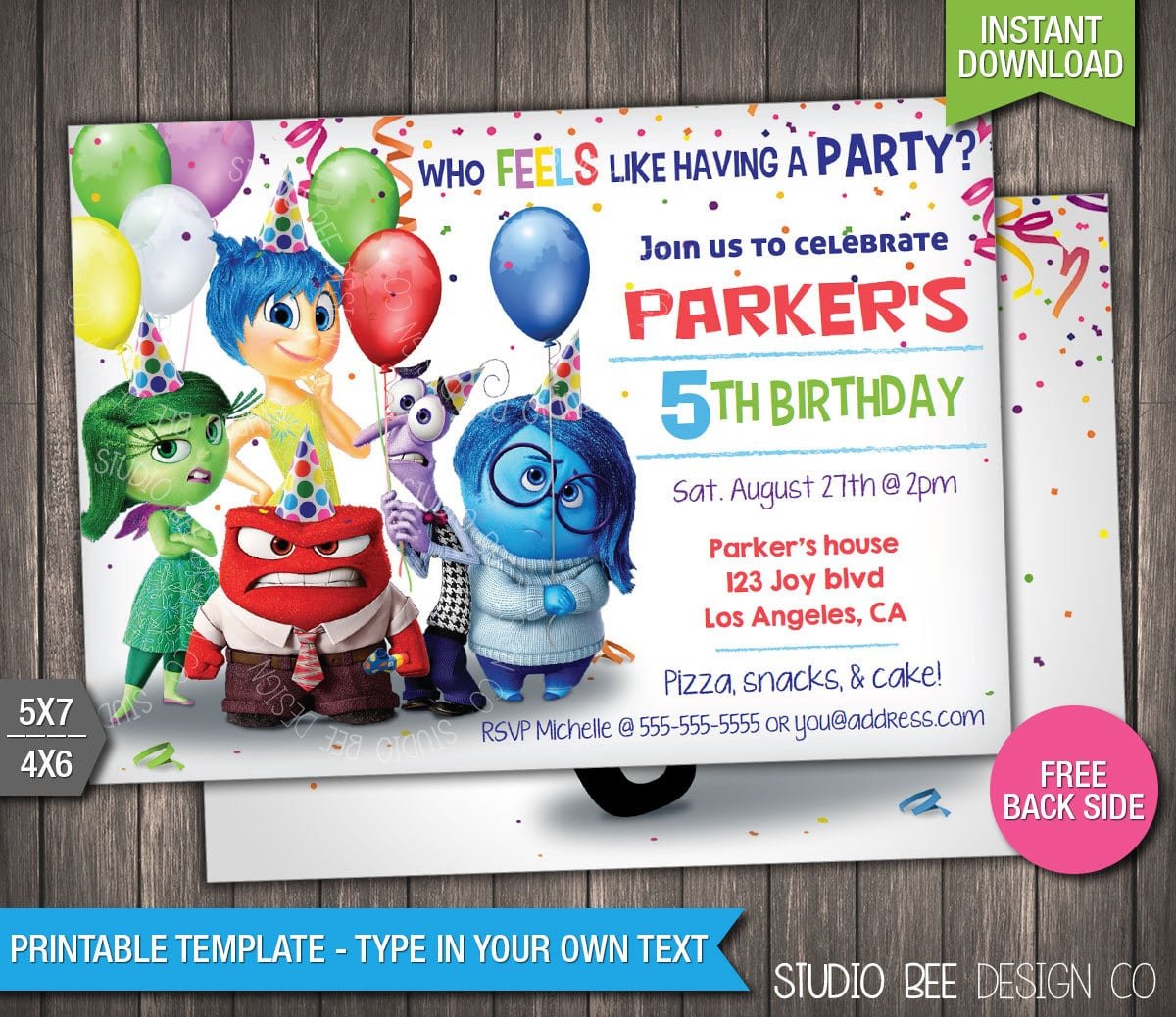 85  Off Inside Out Invitation Instant Download Printable