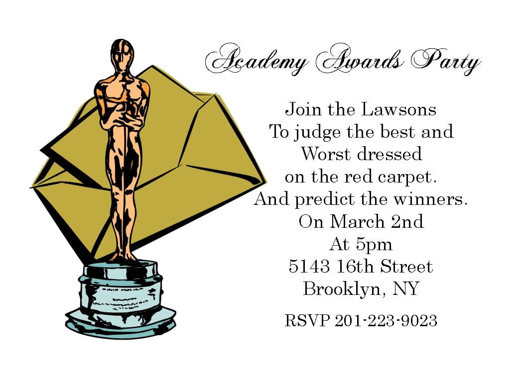 Academy Awards Party Invitations And Oscar Invitations New