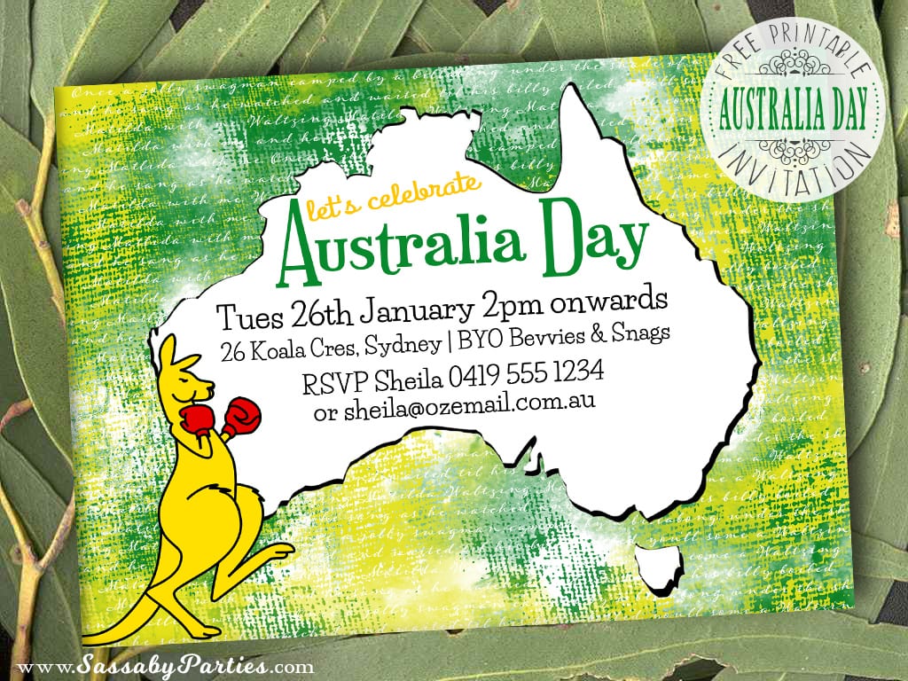 Australia Day Invitation Free Printable