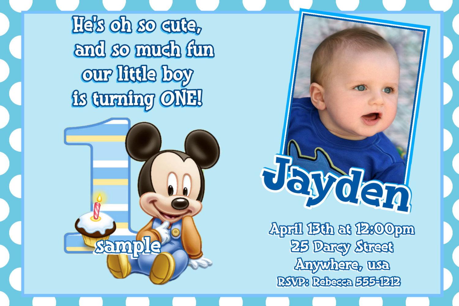 Baby Boy 1st Birthday Party Invitations   Ukrobstep Com