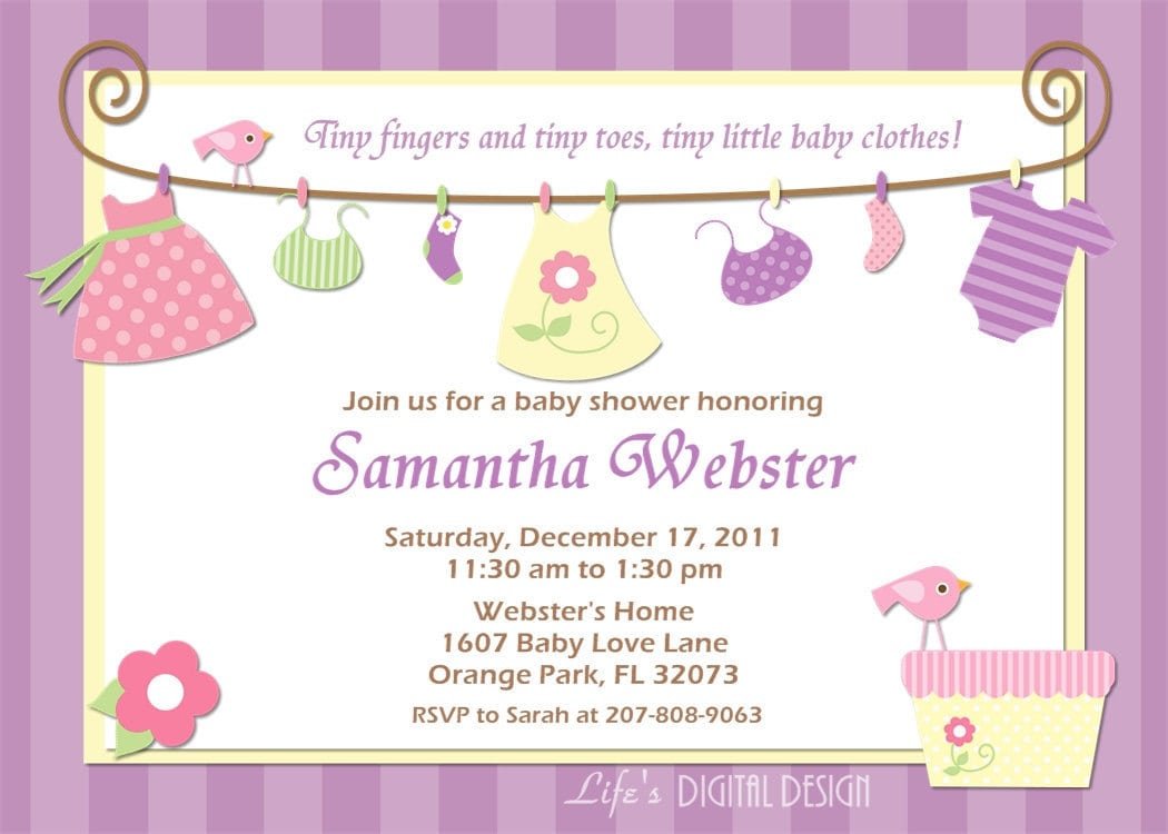 Baby Girl Shower Invitations Free Printables