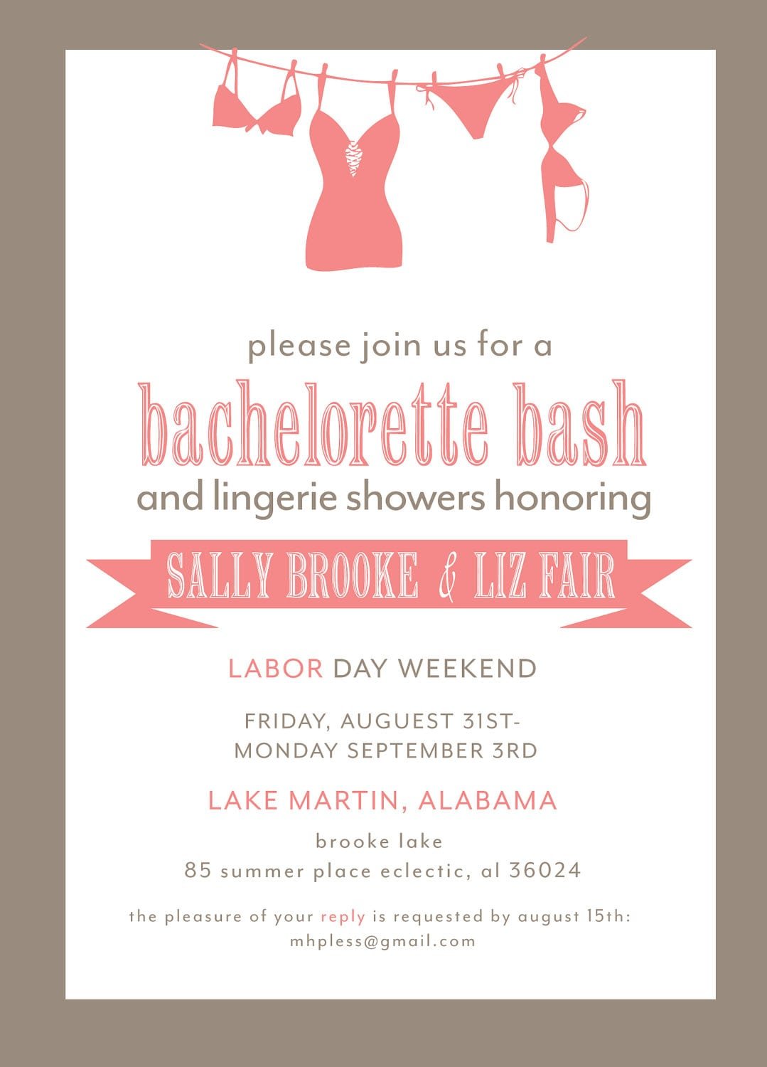 Bachelorette Weekend Invitations