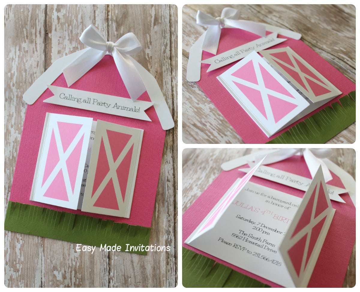 Barn Birthday Invitations
