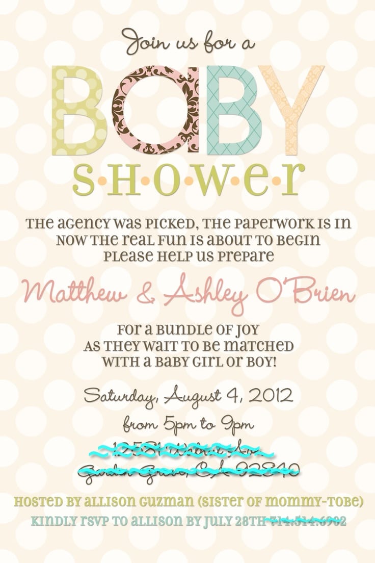 Best Adoption Baby Shower Invitation Wording Ideas