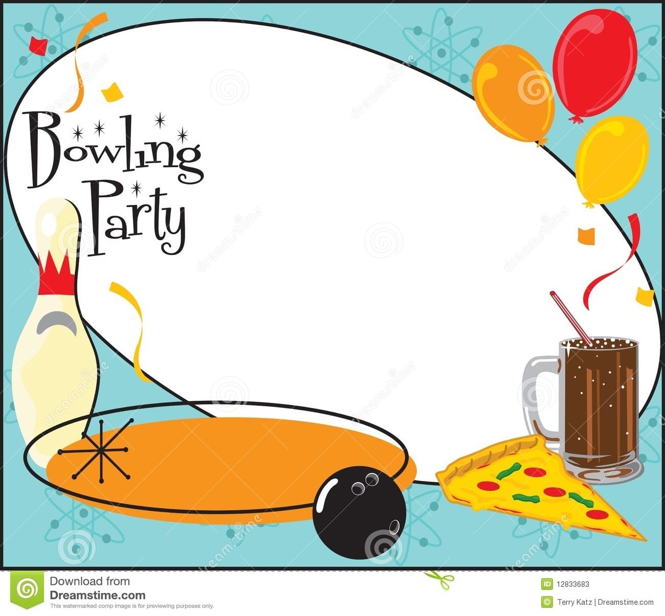 Bowling Party Invitation Template Royalty Free Stock Photos