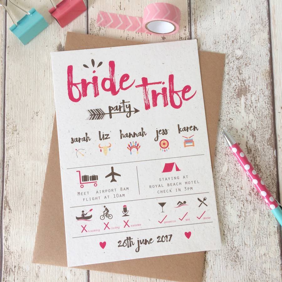 Bride Tribe Hen Party Invitations By Talk Of The Town Parties