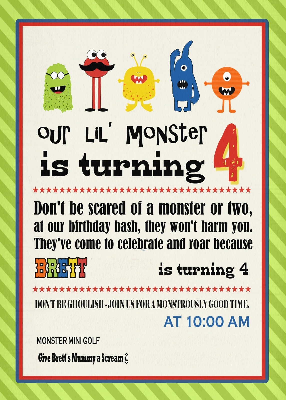 Cut Copy & Paste  Monster Birthday Party