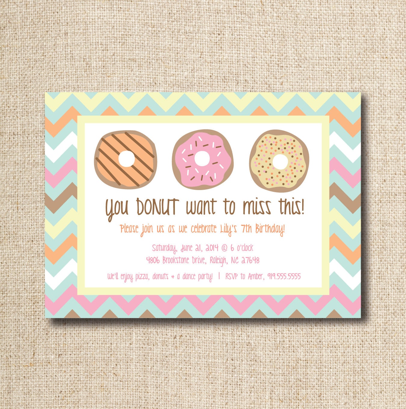 Donut   Doughnut Party Invitation Custom Printable File