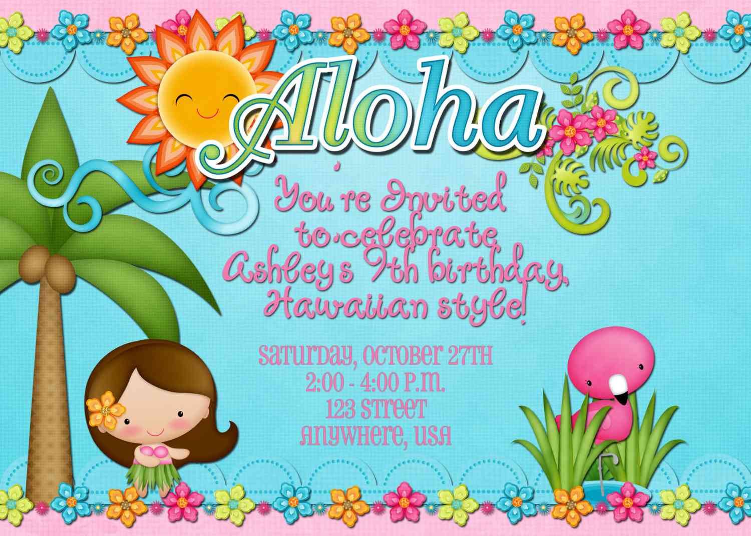Hula Party Invitations Christmas Party Invitations Wording Baby